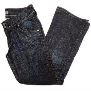 Hudson Dark Wash Crop Flare Kick Denim Jeans, Flap Pockets, Size 28